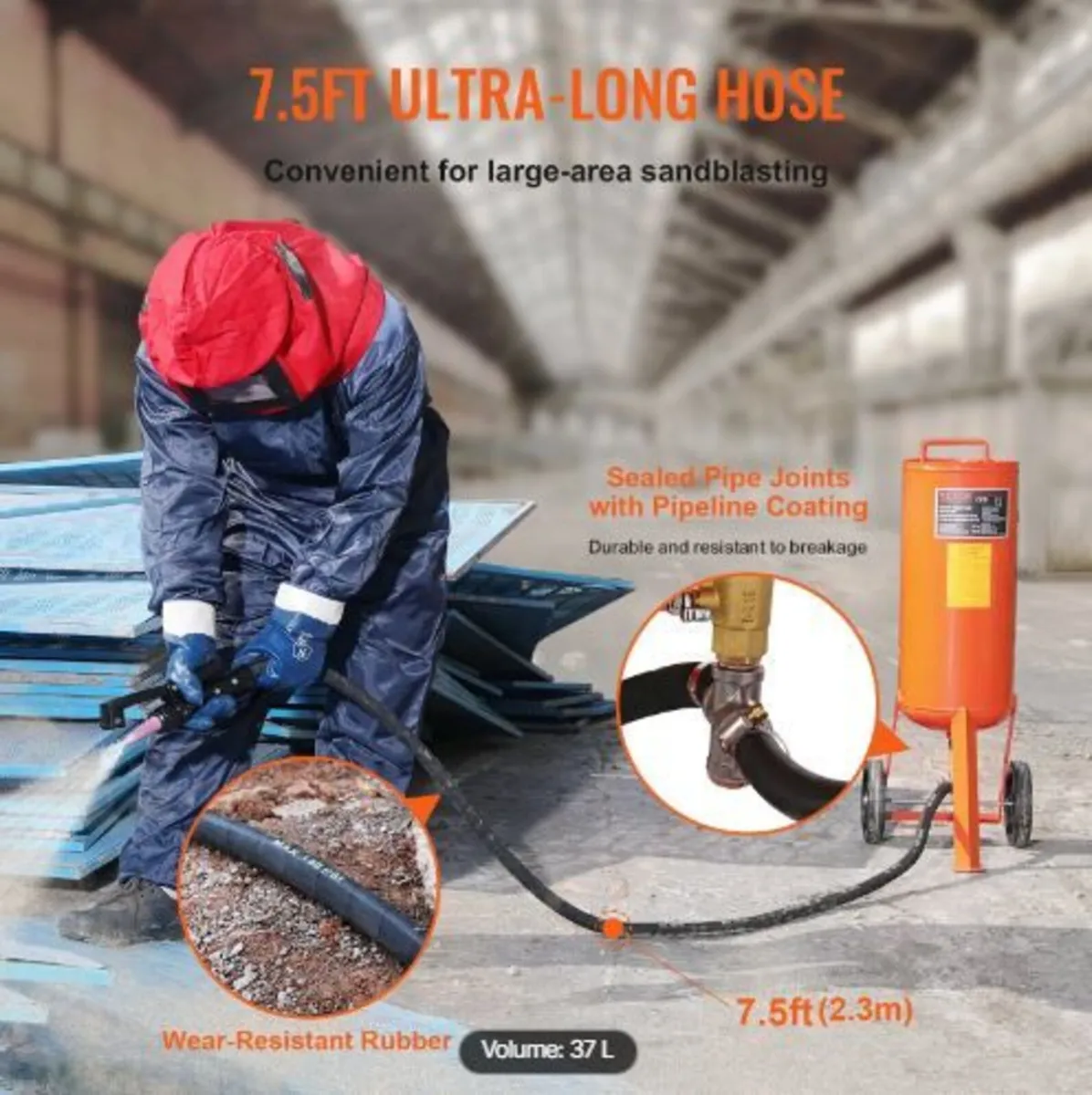 37.9 L Heavy-Duty Sand Blaster - Image 4