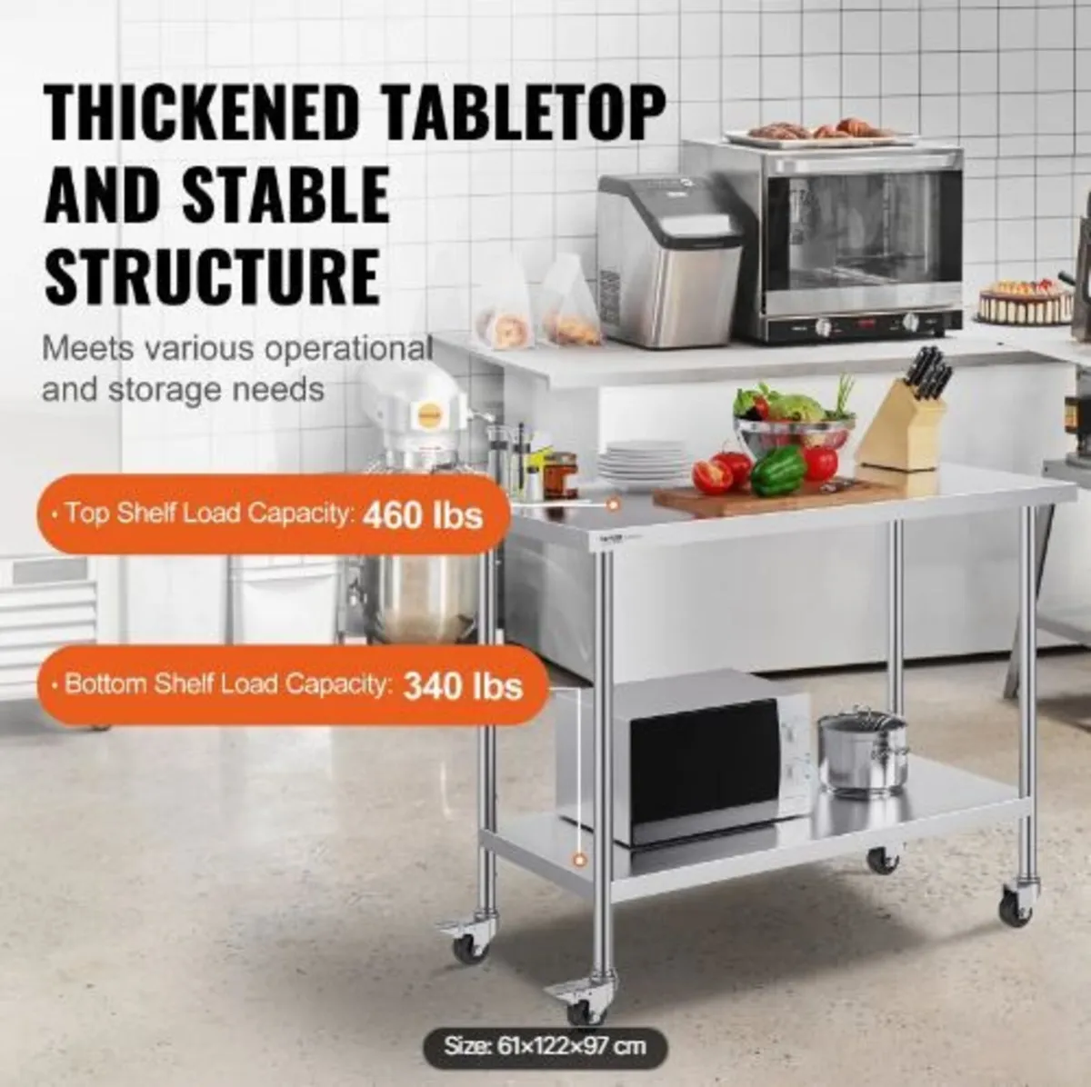 Stainless Steel Work Table 24 x 48 x 38 Inch - Image 4