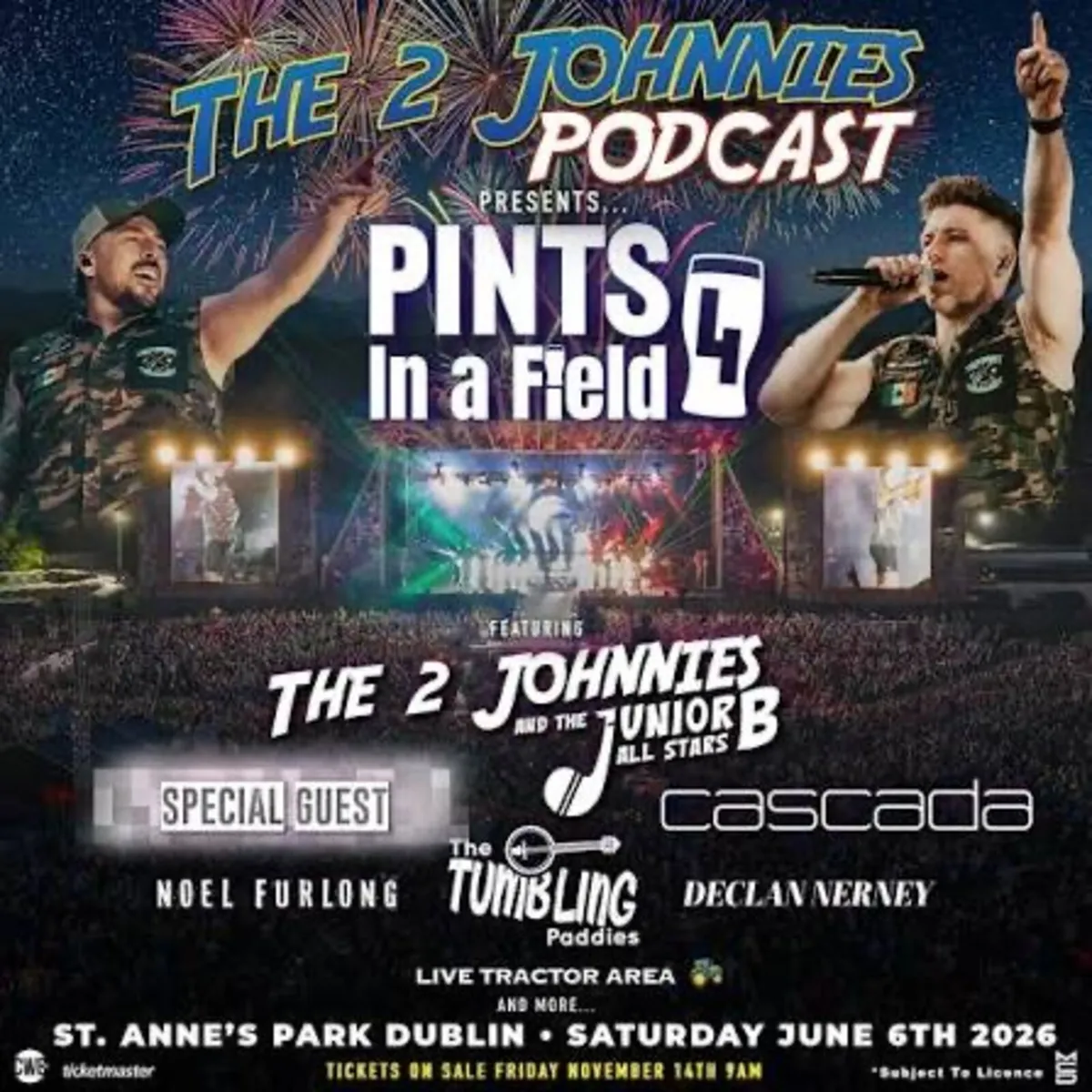 The 2 johnnies pints in a field