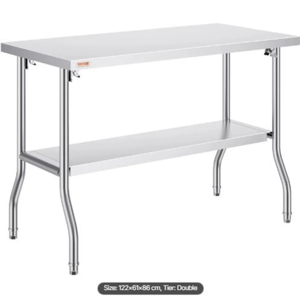 Commercial Worktable Workstation 121.9x61 cm Fold - Image 4