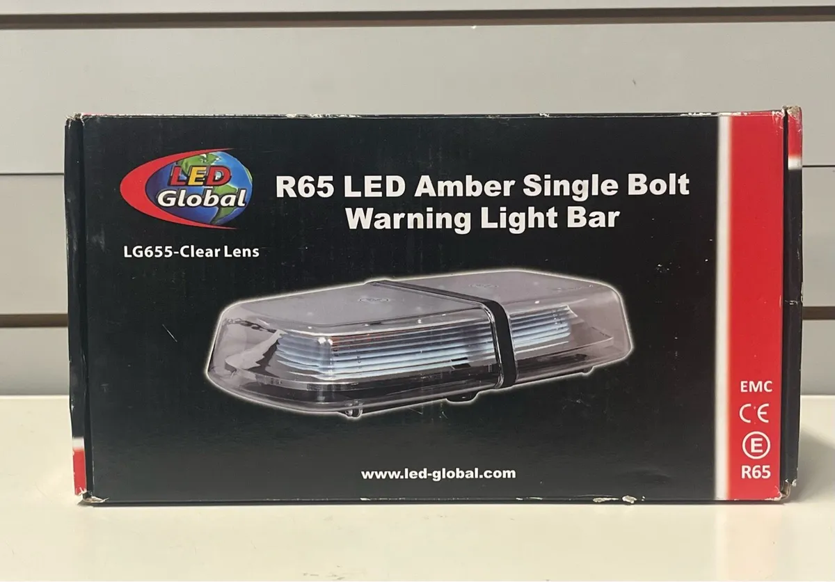 R65 LED Amber Single Bolt Warning Light Bar - Image 1
