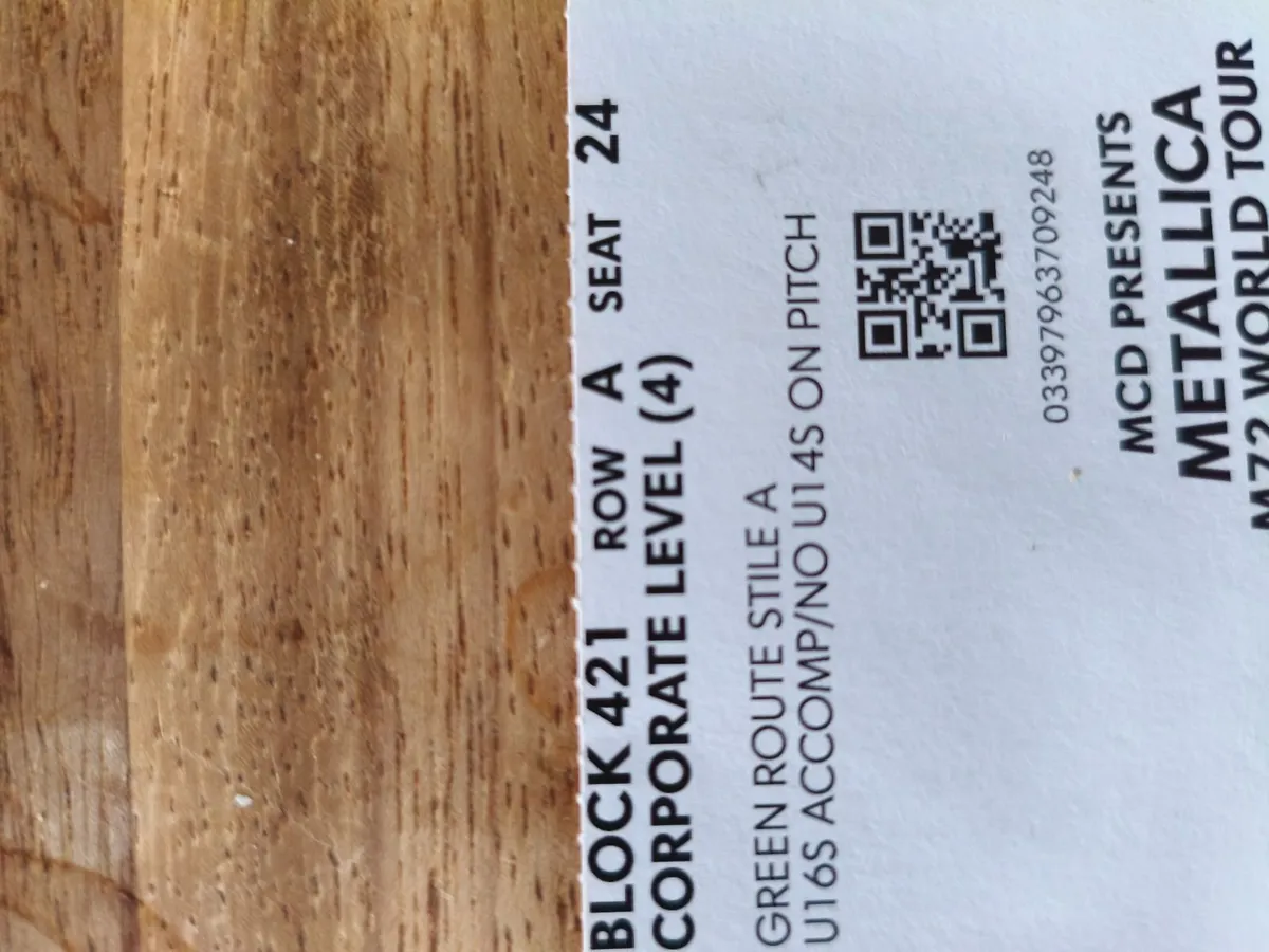 Metallica tickets - Image 3