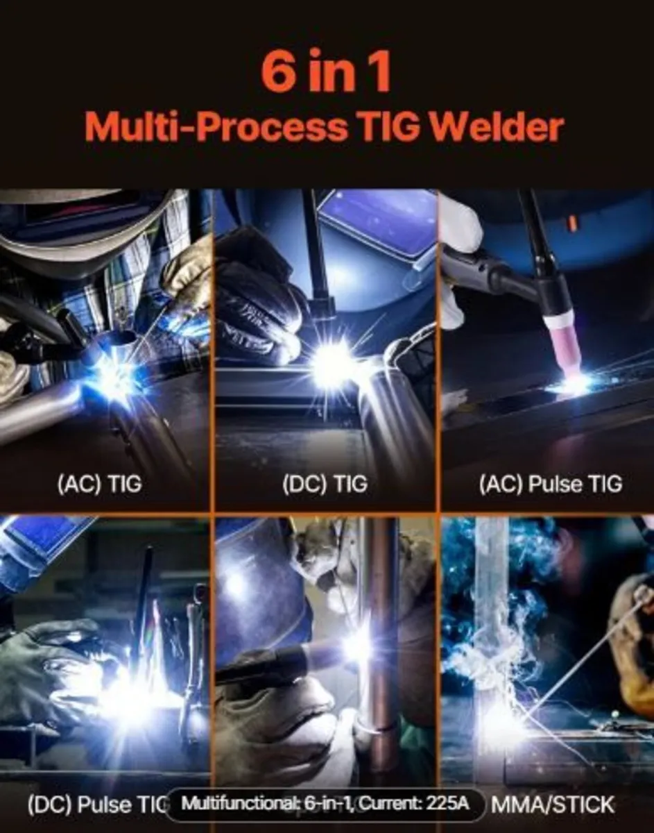 TIG Welder, 225A 6-In-1 Aluminum Welding Machine - Image 2