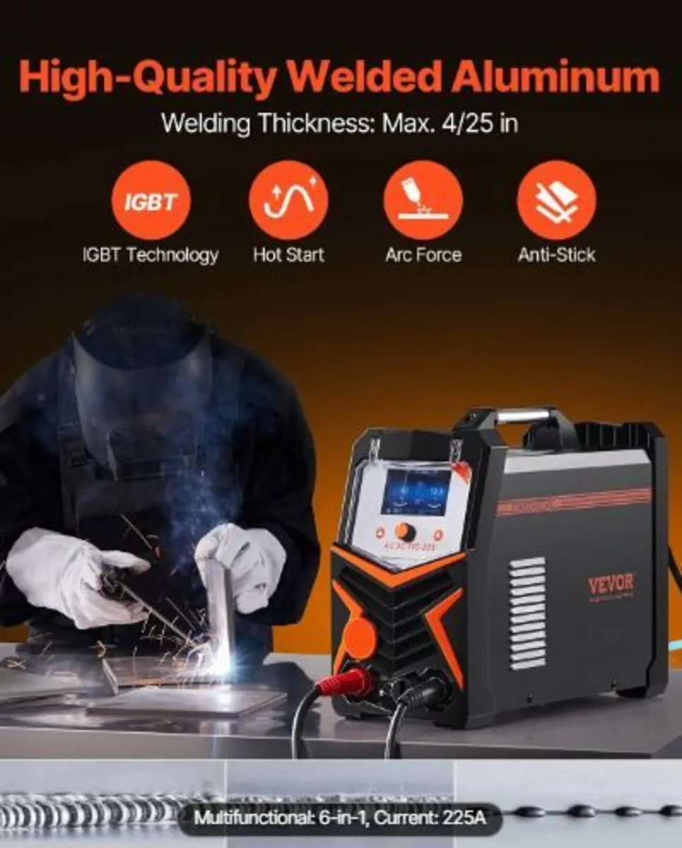 TIG Welder, 225A 6-In-1 Aluminum Welding Machine - Image 3