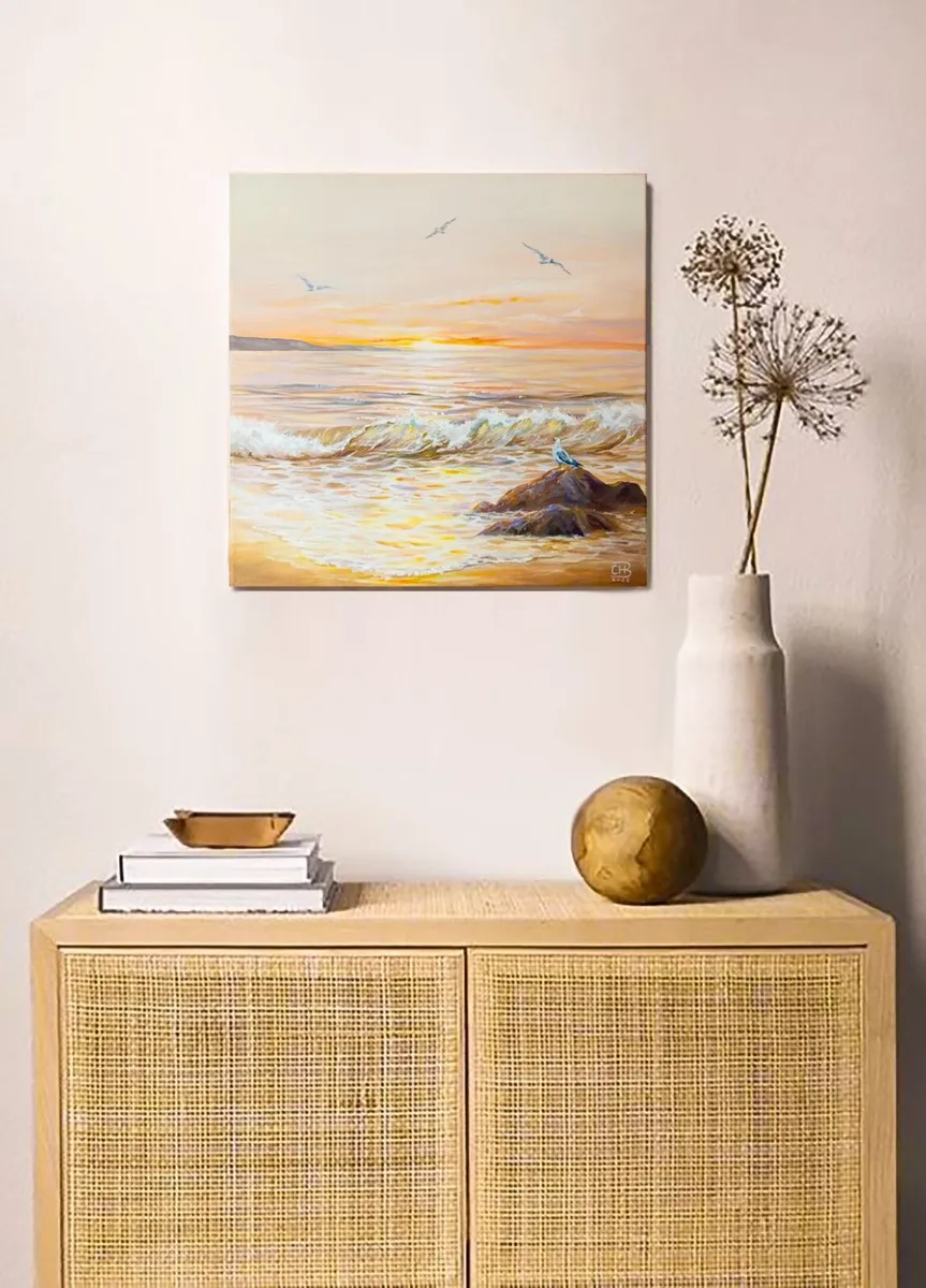 Original Seascape Painting 40x40cm - Image 2