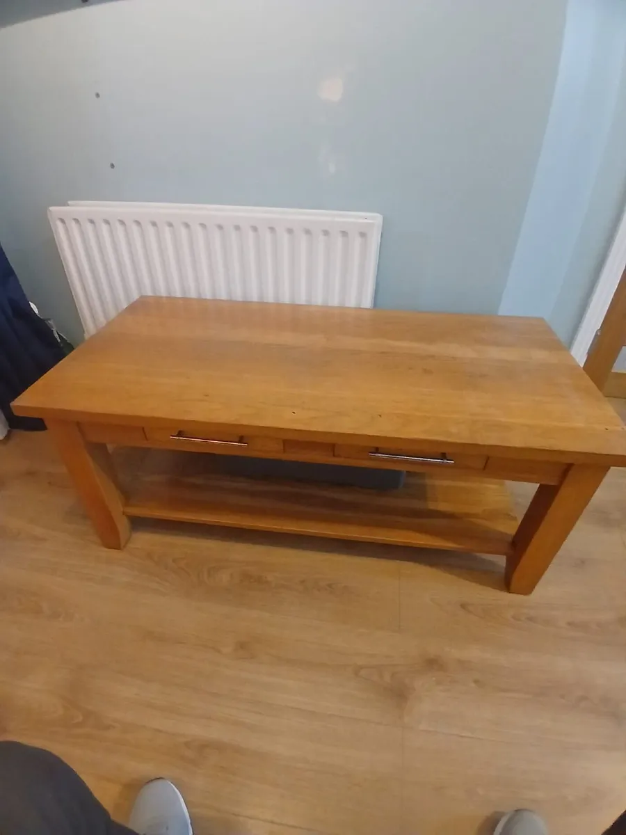 Solid oak coffee table