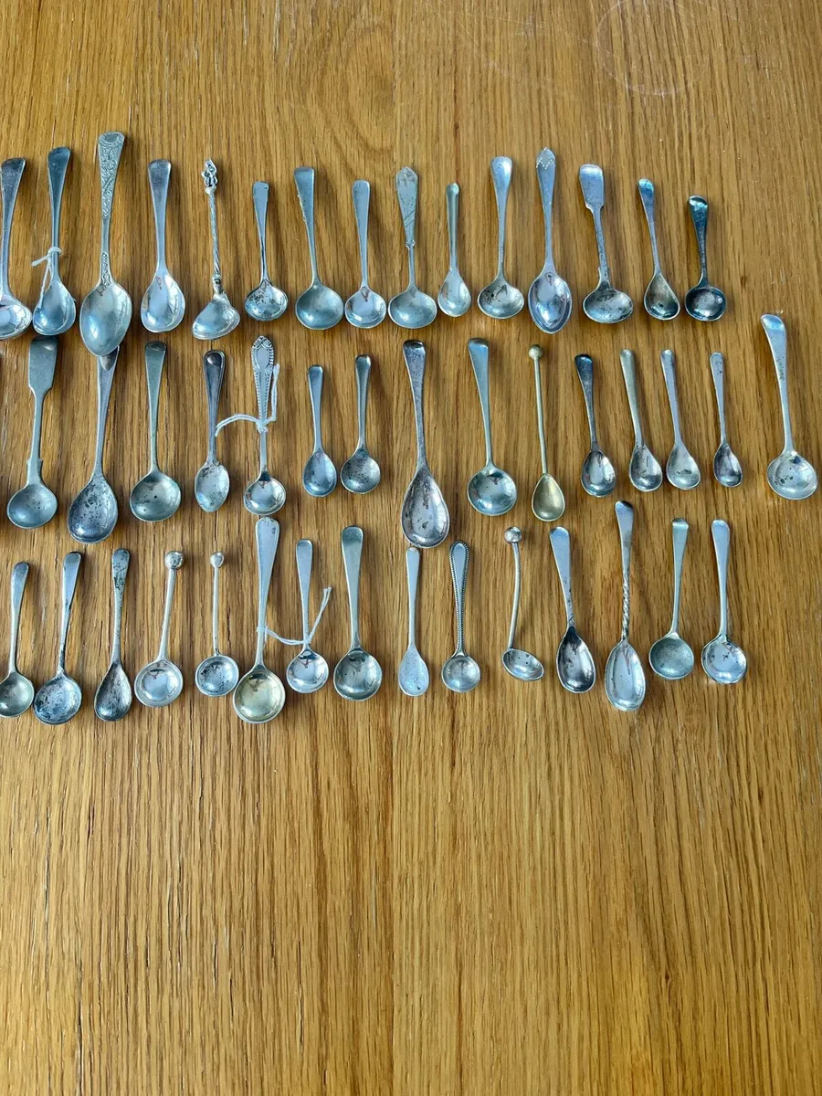 Antique Small Condiment Spoons x66 - Image 3