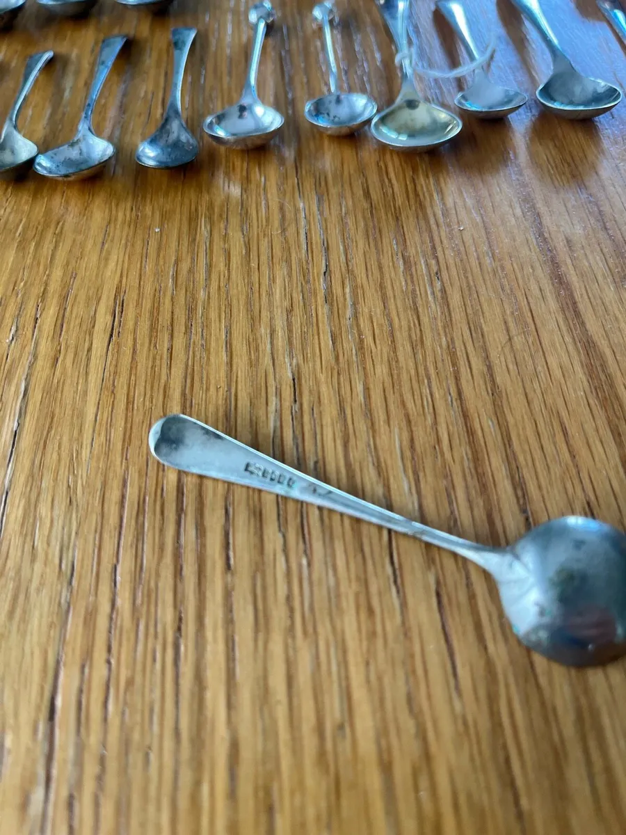 Antique Small Condiment Spoons x66 - Image 4