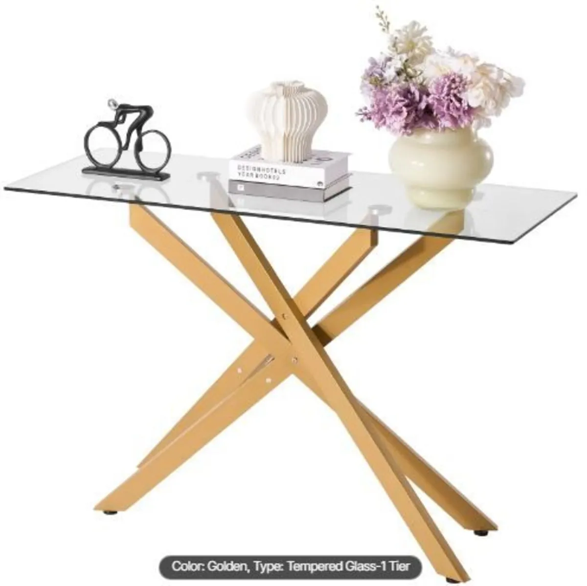 Glass Coffee Table, Modern Rectangle - Image 2