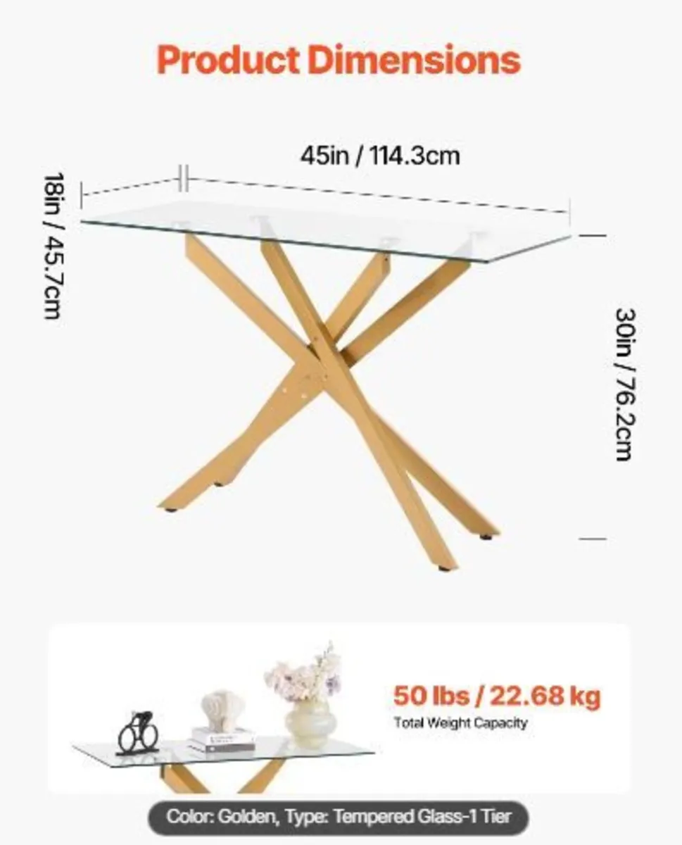 Glass Coffee Table, Modern Rectangle - Image 3