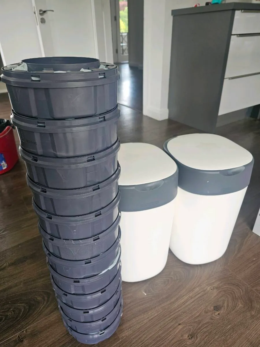 Tommee tippee nappy bins x2 and refills x12