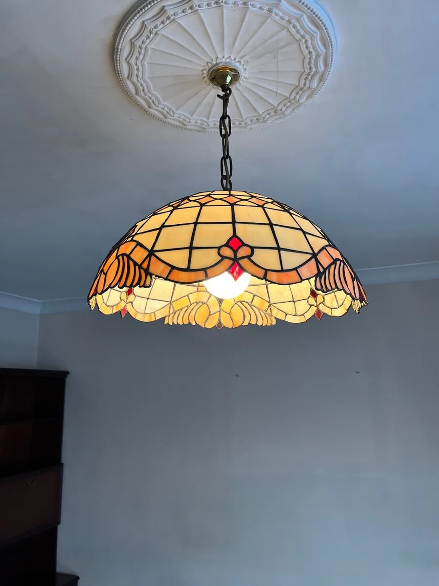 Tiffany Style Stained Glass Lampshade - Image 4