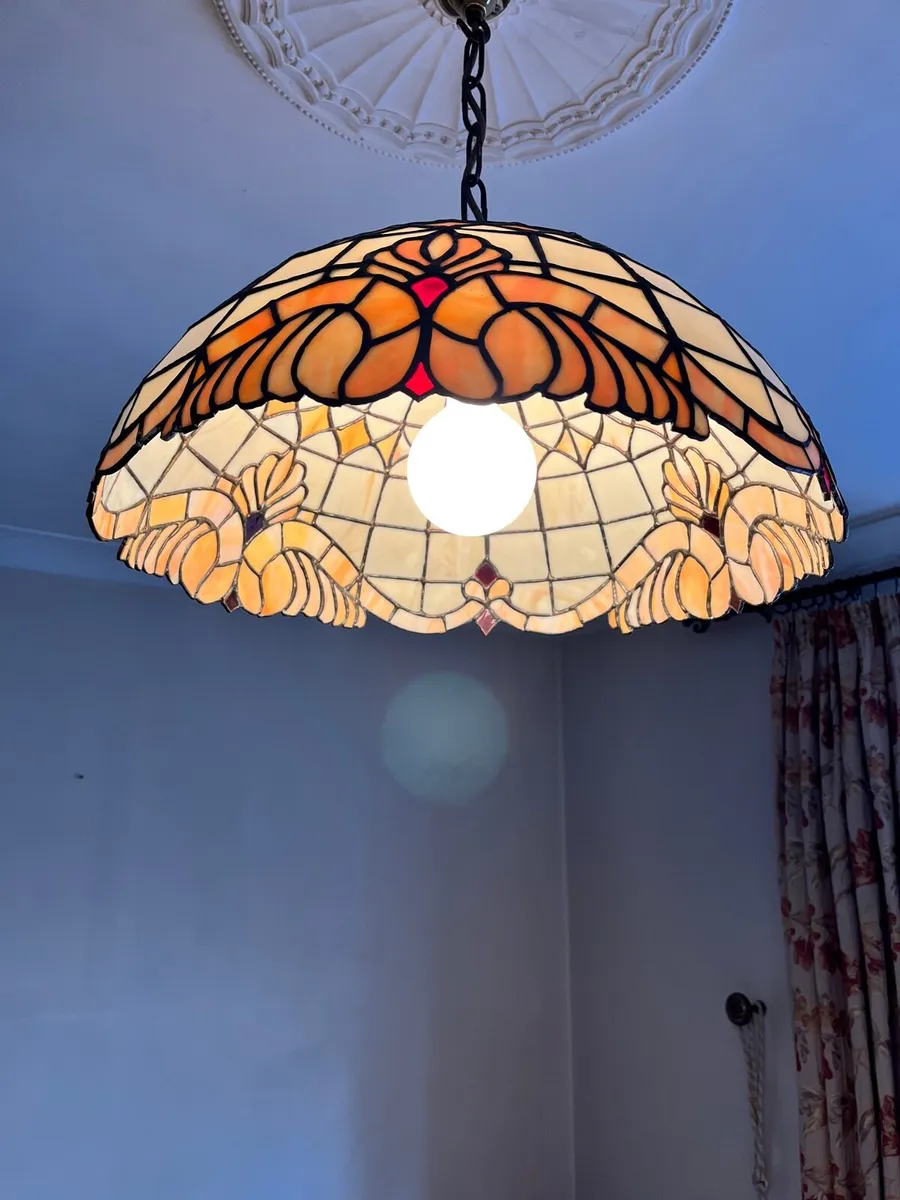 Tiffany Style Stained Glass Lampshade - Image 1