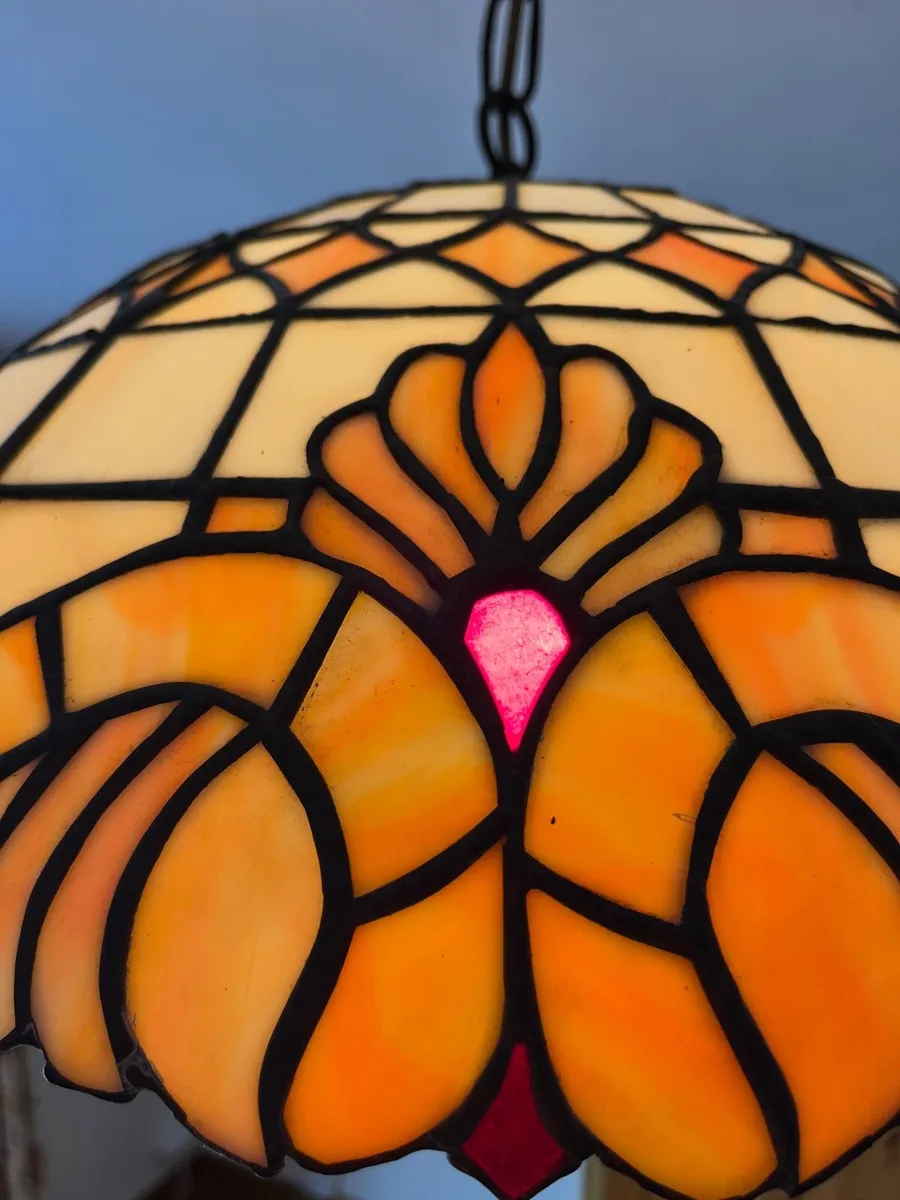 Tiffany Style Stained Glass Lampshade - Image 3