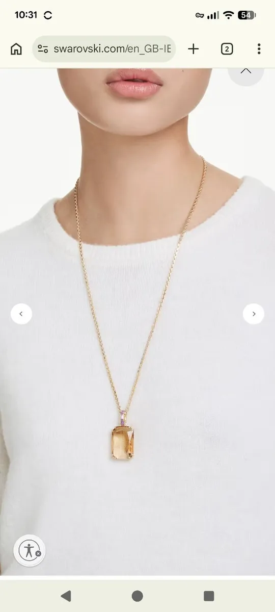 Swarovski Pendant Necklace with long chain - Image 2
