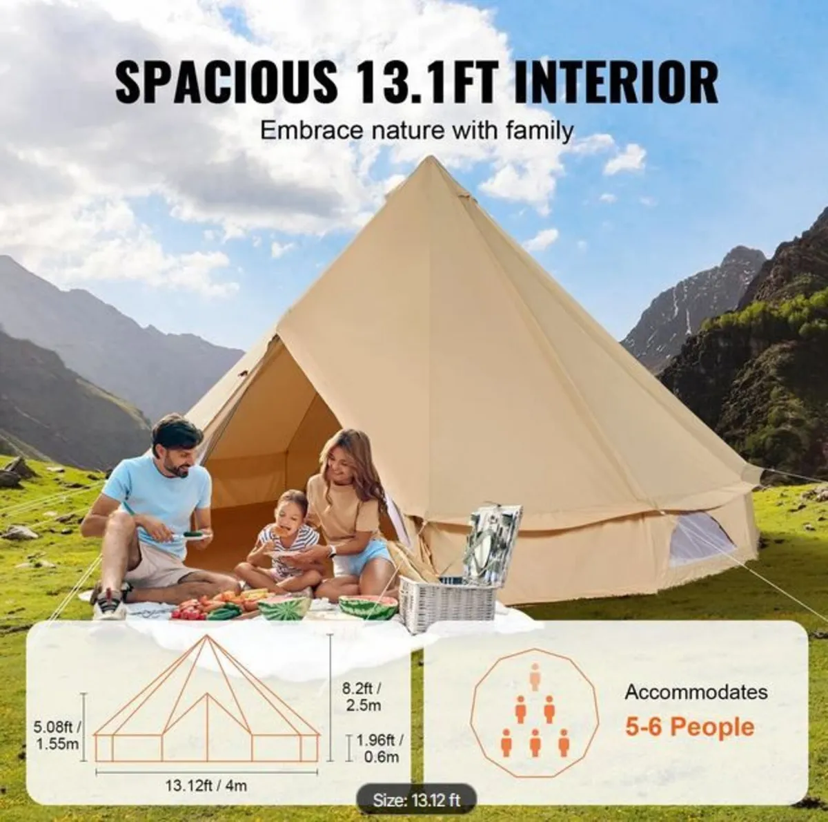 Canvas Bell Tent, 4 Seasons 4 m - Image 4