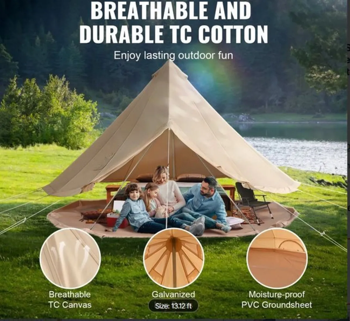 Canvas Bell Tent, 4 Seasons 4 m - Image 2