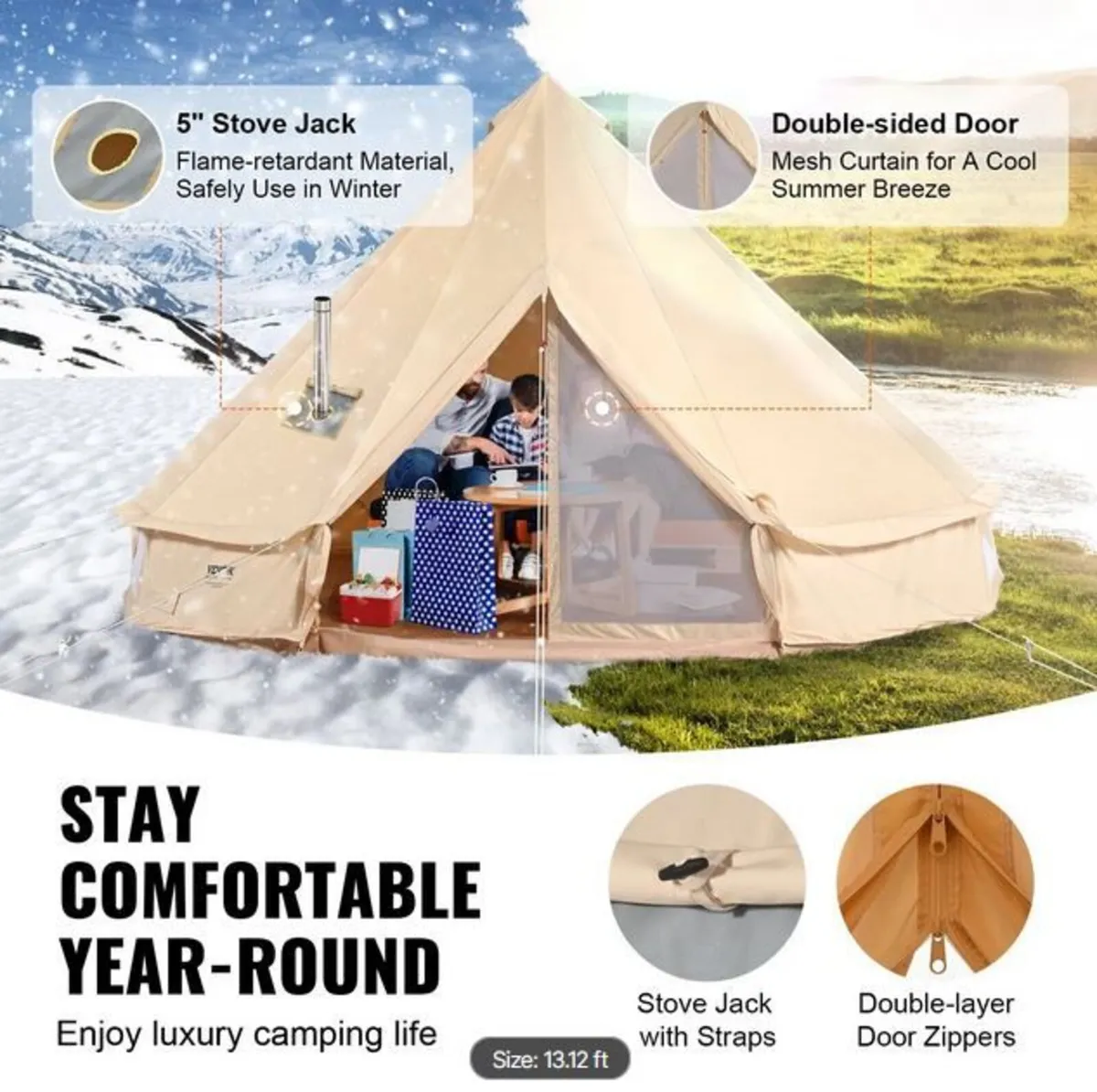 Canvas Bell Tent, 4 Seasons 4 m - Image 3