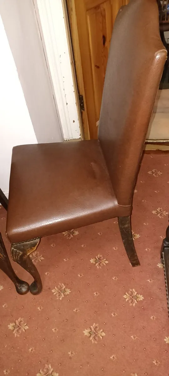 Set of 1940s Leatherette Dining Chairs - Image 2