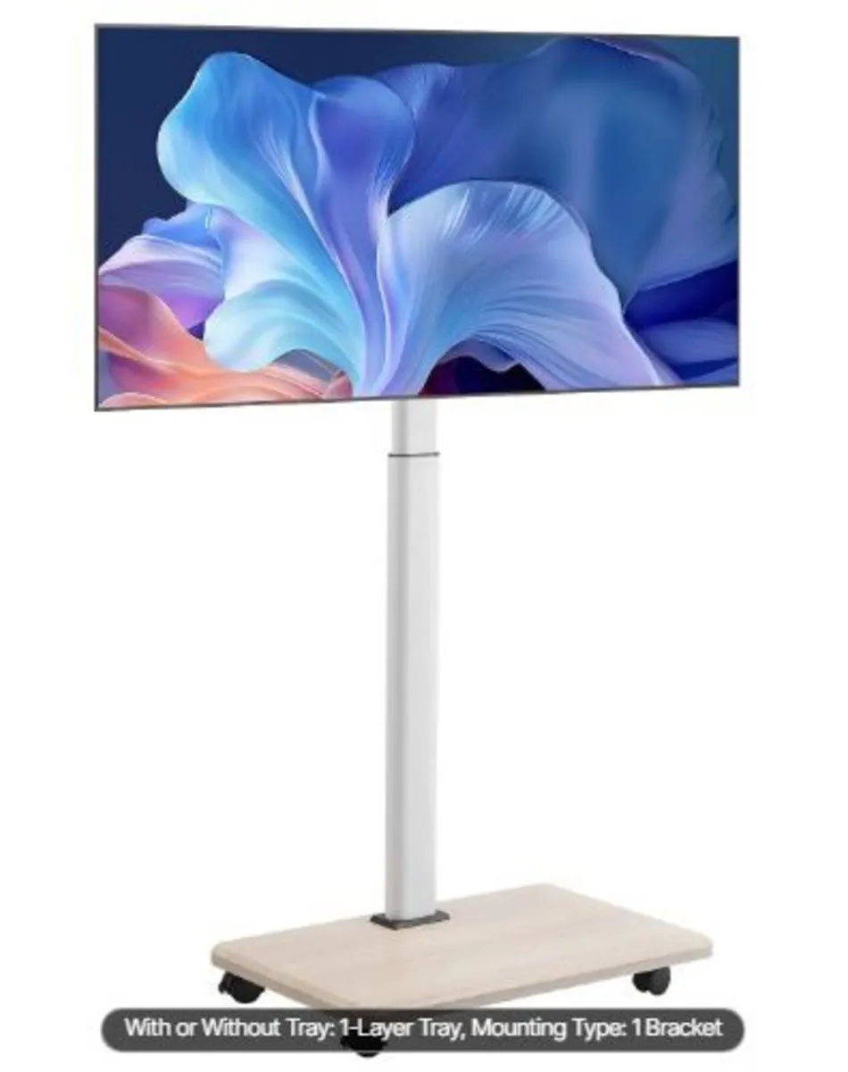 Rolling TV Stand, Mobile TV Cart for 32-70 Inch - Image 1