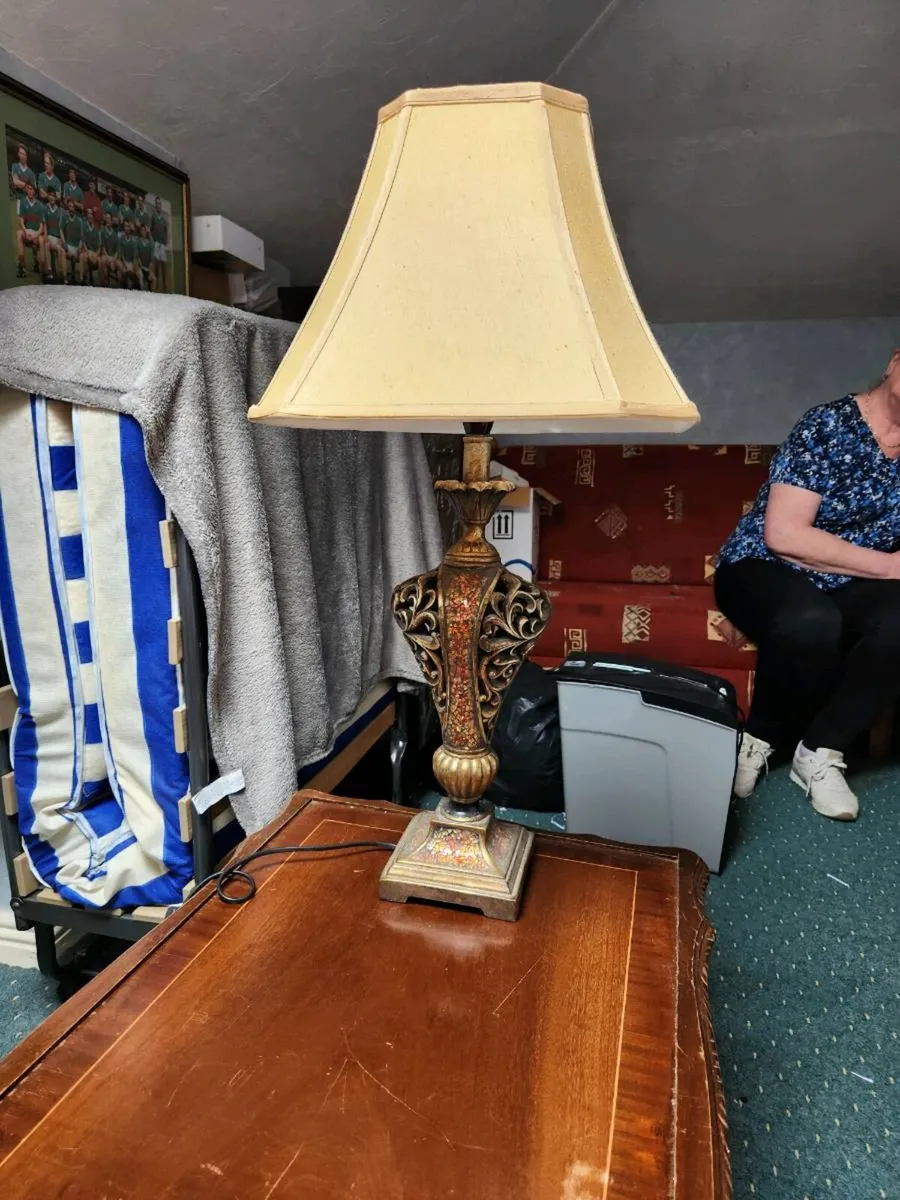 Folding bed coffee table table lamp and small pres - Image 1