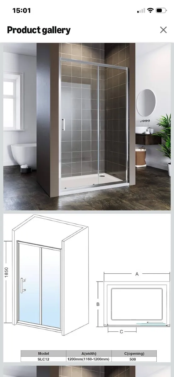 Shower door 1200x1850 - Image 4
