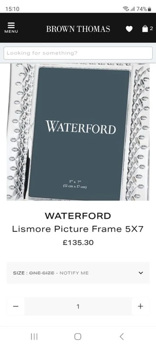 Waterford Crystal Picture Frame 5 X 7 New - Image 1