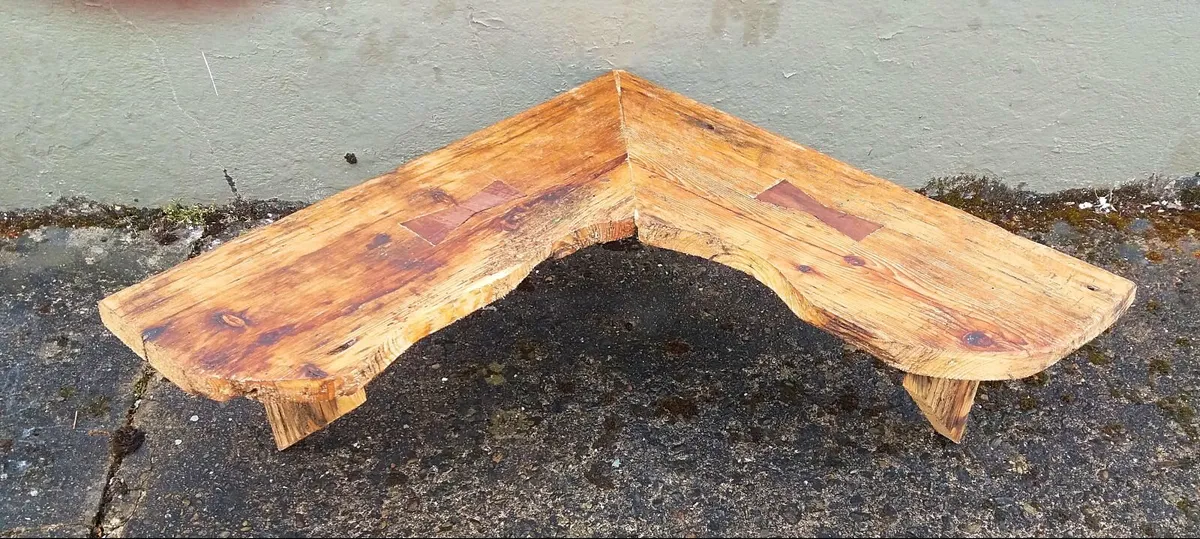 Rustic Driftwood Floating Corner Shelf / Display - Image 2