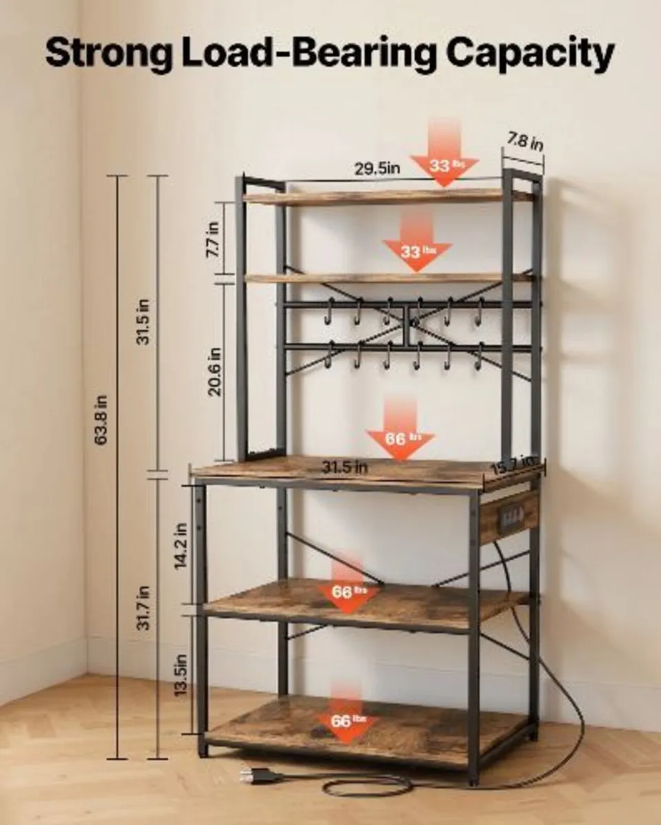 Kitchen Bakers Rack, 1.5m Power Cable - Image 1