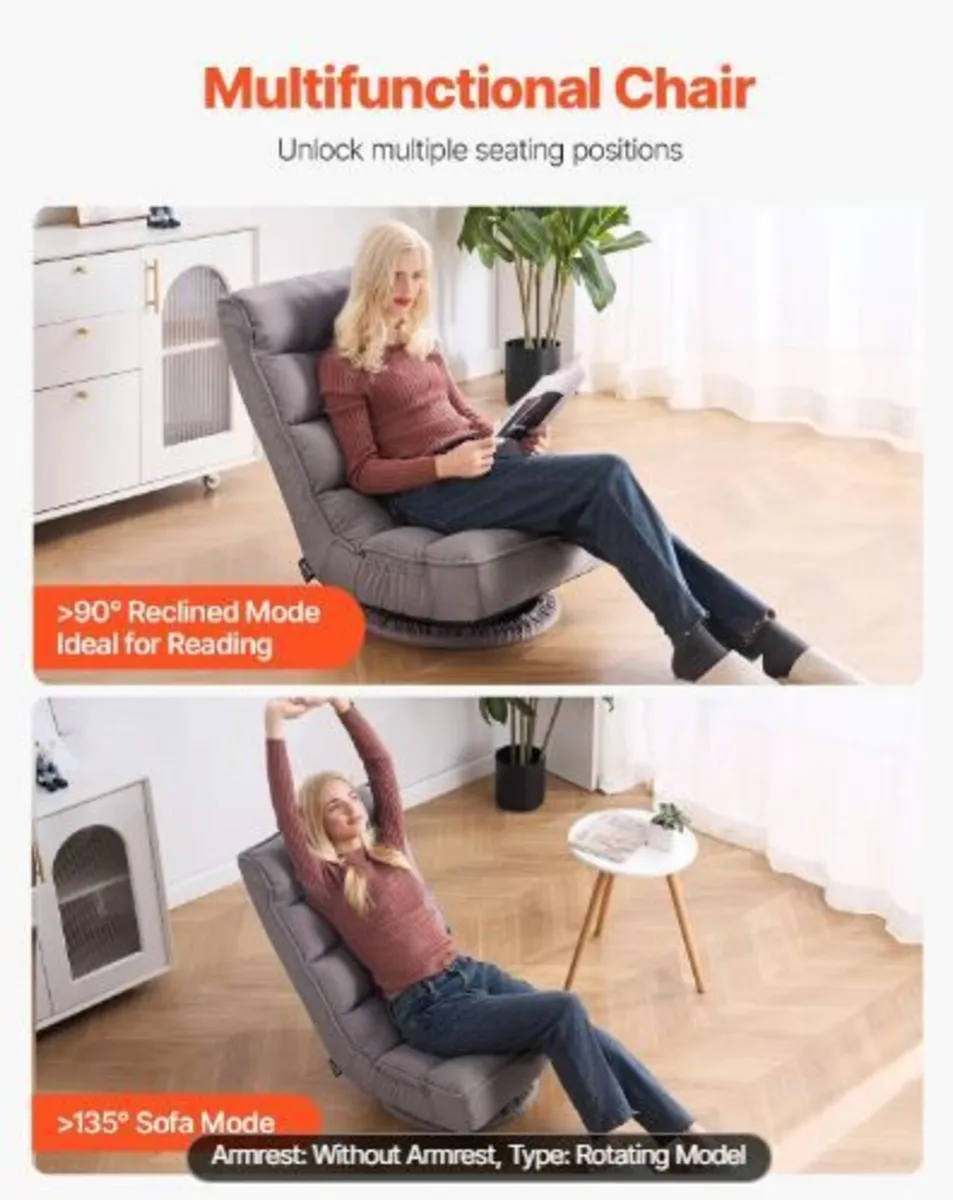 Swivel Floor Gaming Chair, 360-Degree - Image 3