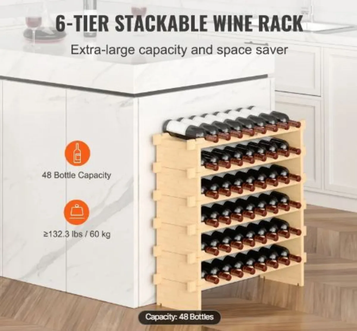 48 Bottle Stackable Modular Wine Rack - Image 2