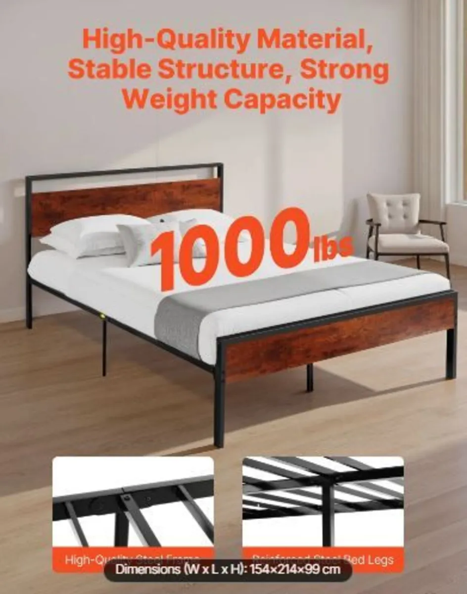 Queen Size Bed Frame, 35 cm - Image 3