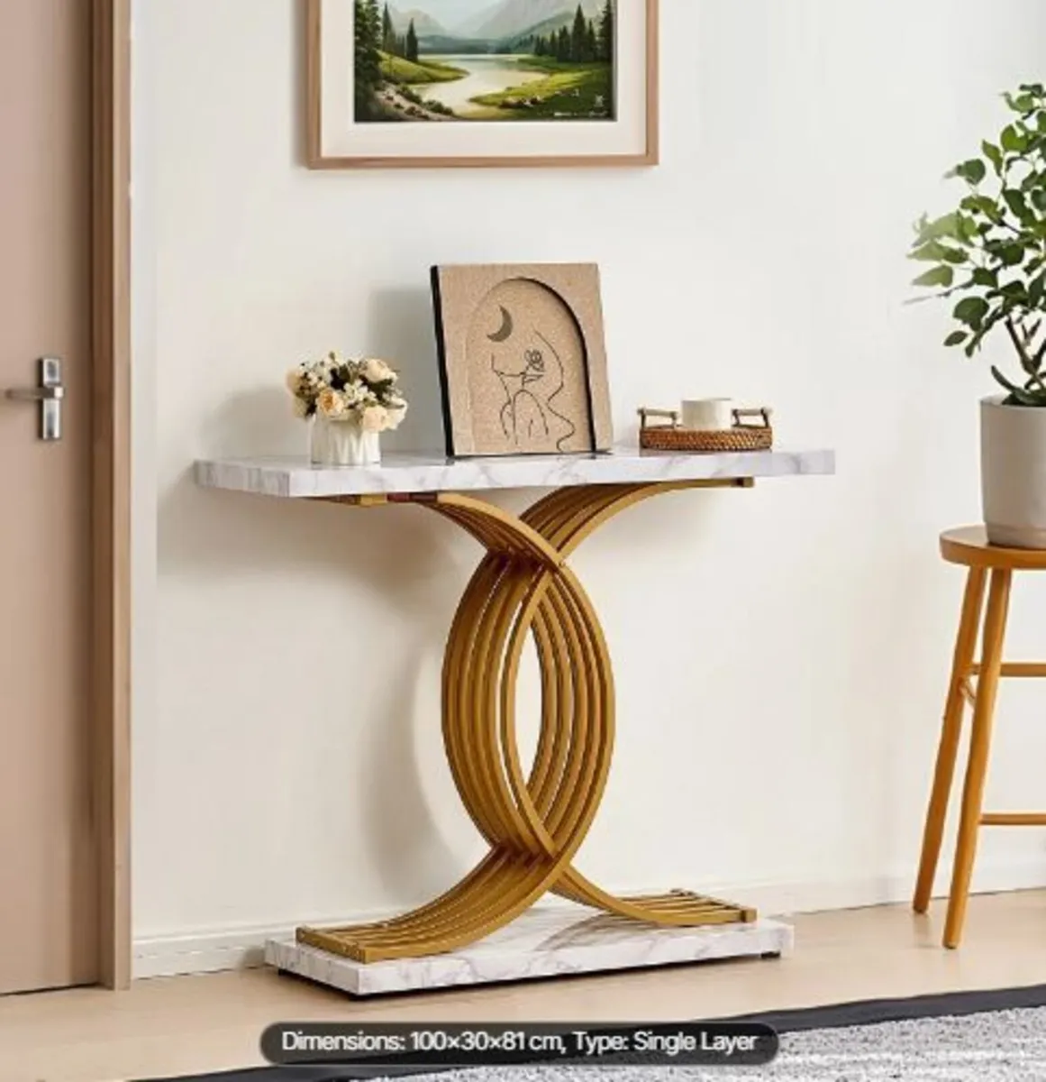 Narrow Console Sofa Table, 39.4 inches - Image 1