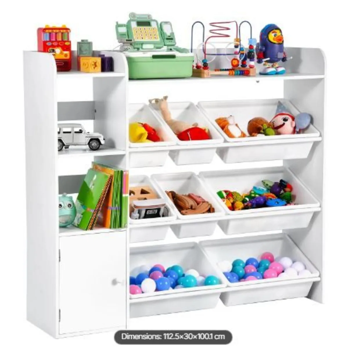Kids Toy Storage and Bookshelf, 4-Tier Toy - Image 3