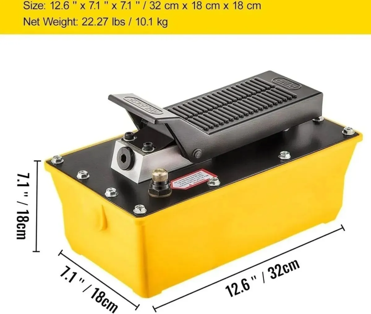 Air Hydraulic Foot Pump 10000PSI 2.3L Pressure - Image 3