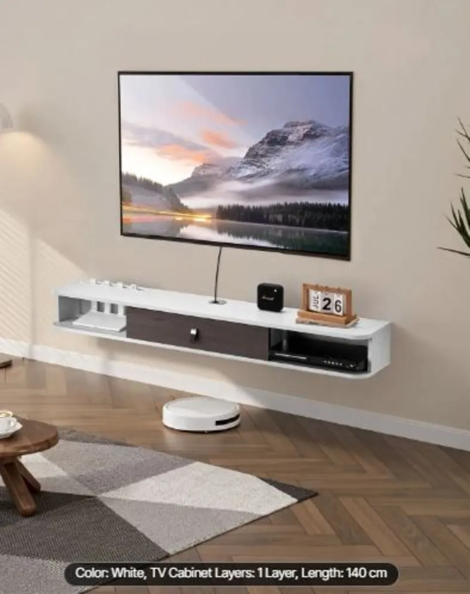 Floating TV Stand, 55 in Wall Mount - Image 1
