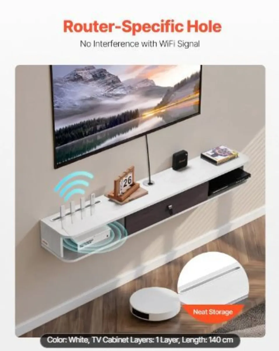 Floating TV Stand, 55 in Wall Mount - Image 4