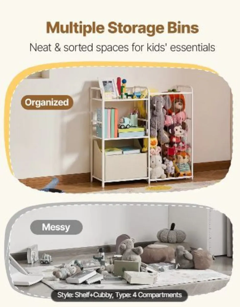 Kids Bookshelf and Stuffed Animal Storage - Image 3
