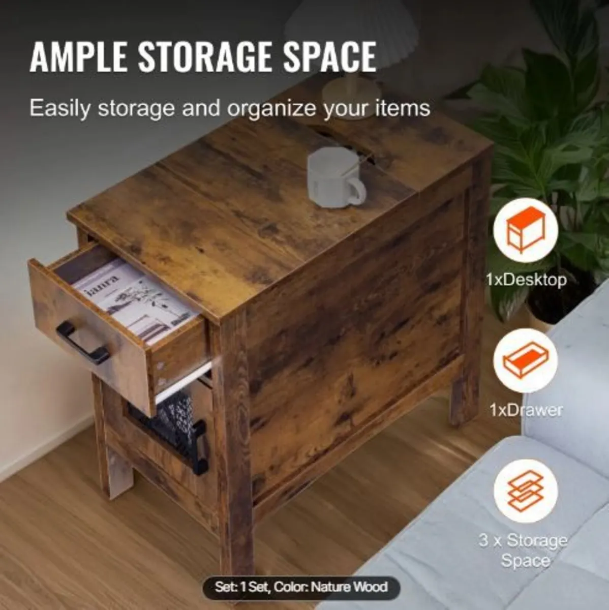 Farmhouse End Table, Night Stand - Image 1