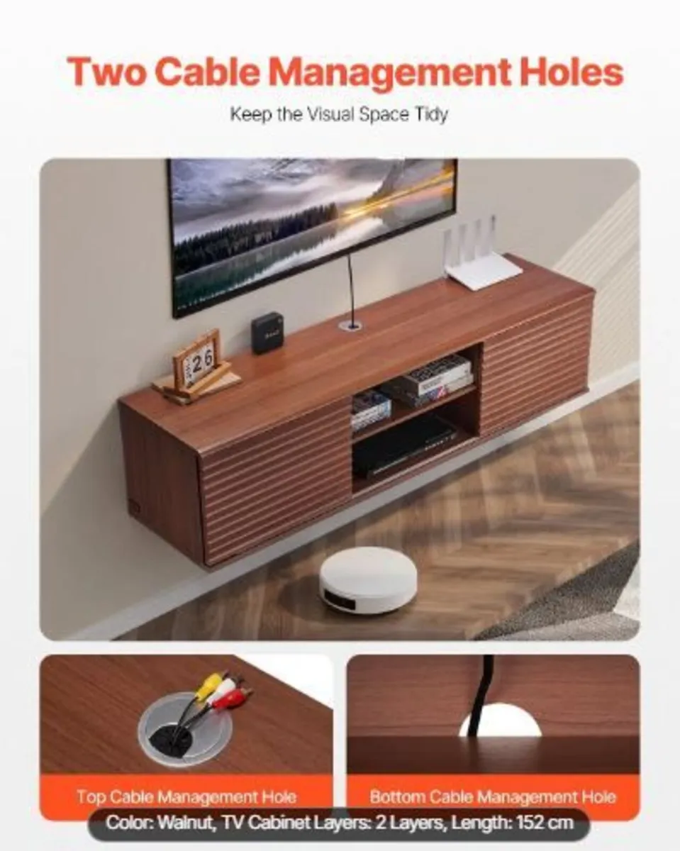 Floating TV Stand, 60" Wall Mount - Image 2