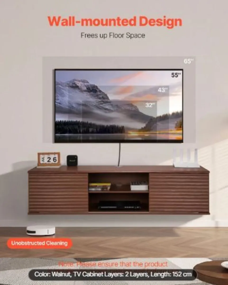 Floating TV Stand, 60" Wall Mount - Image 3