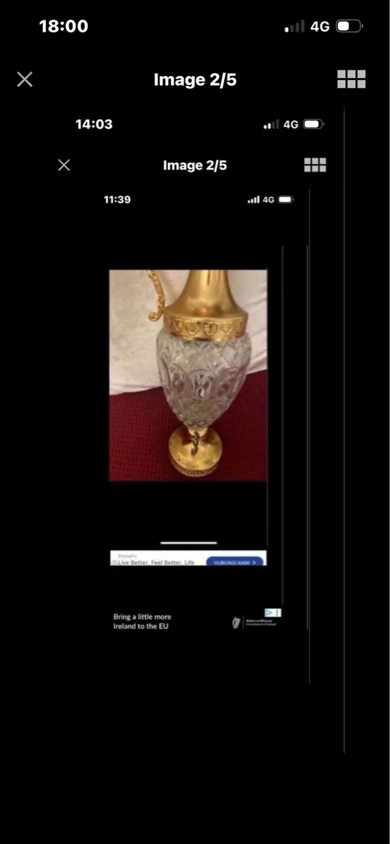 Vintage Crystal Claret Jug - Image 2