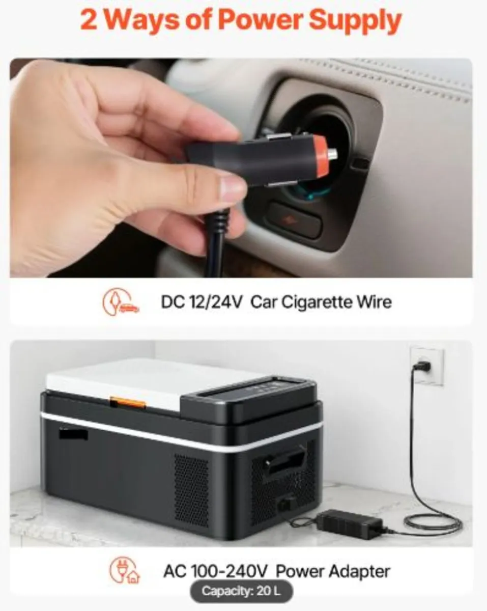 Car Refrigerator, DC 12/24V AC100-240V Compressor - Image 2