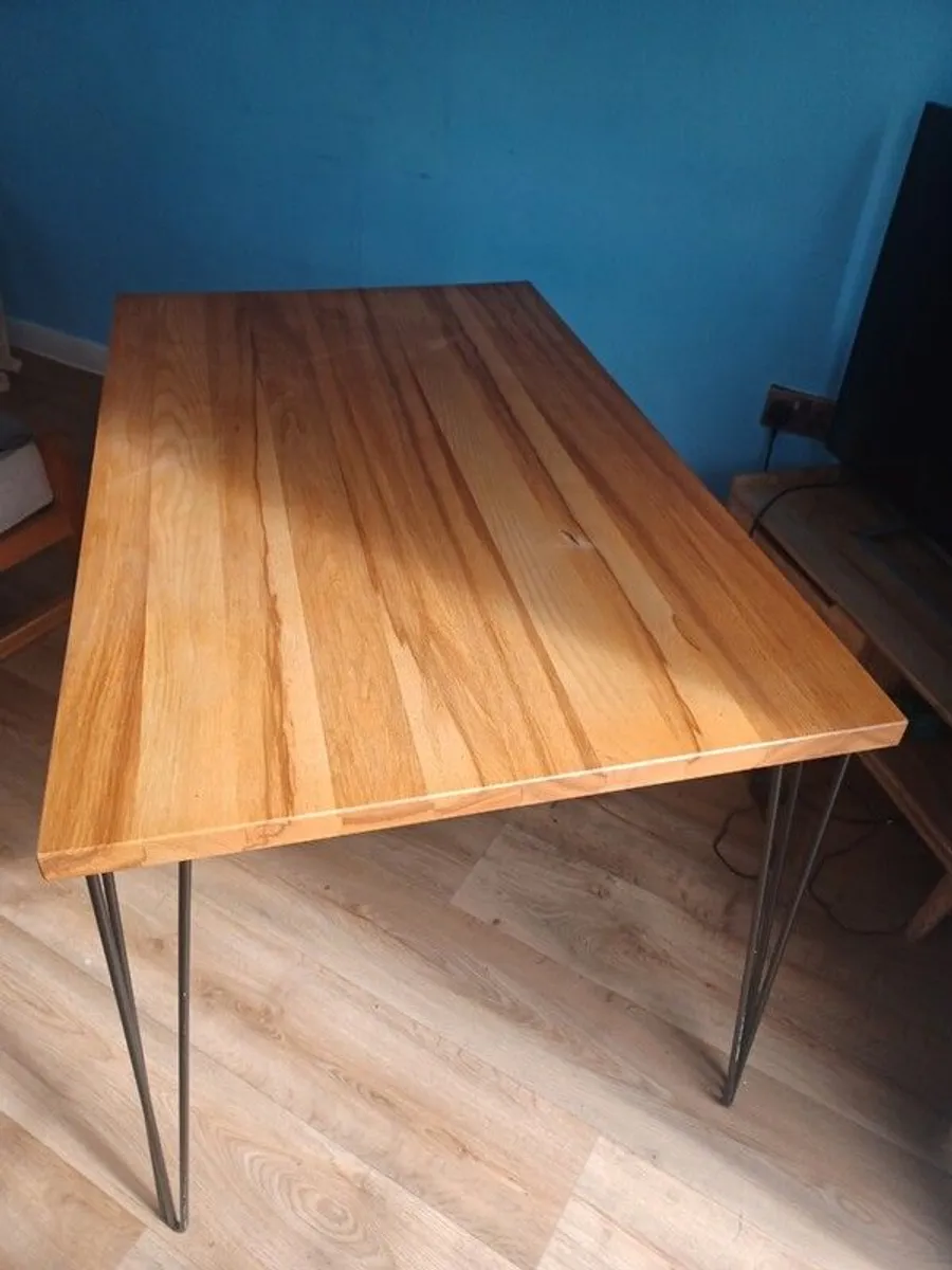 Solid Wood Table with Pinned Legs - Image 1