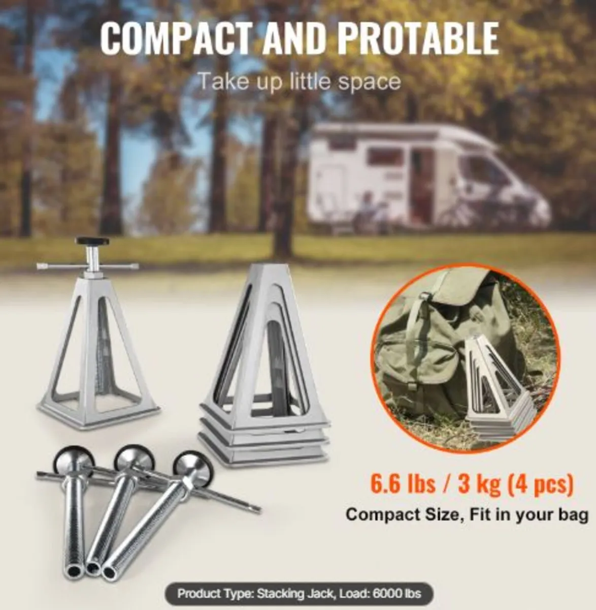 RV Stabilizer Jacks, 4 Pack Aluminum RV Leveling - Image 3