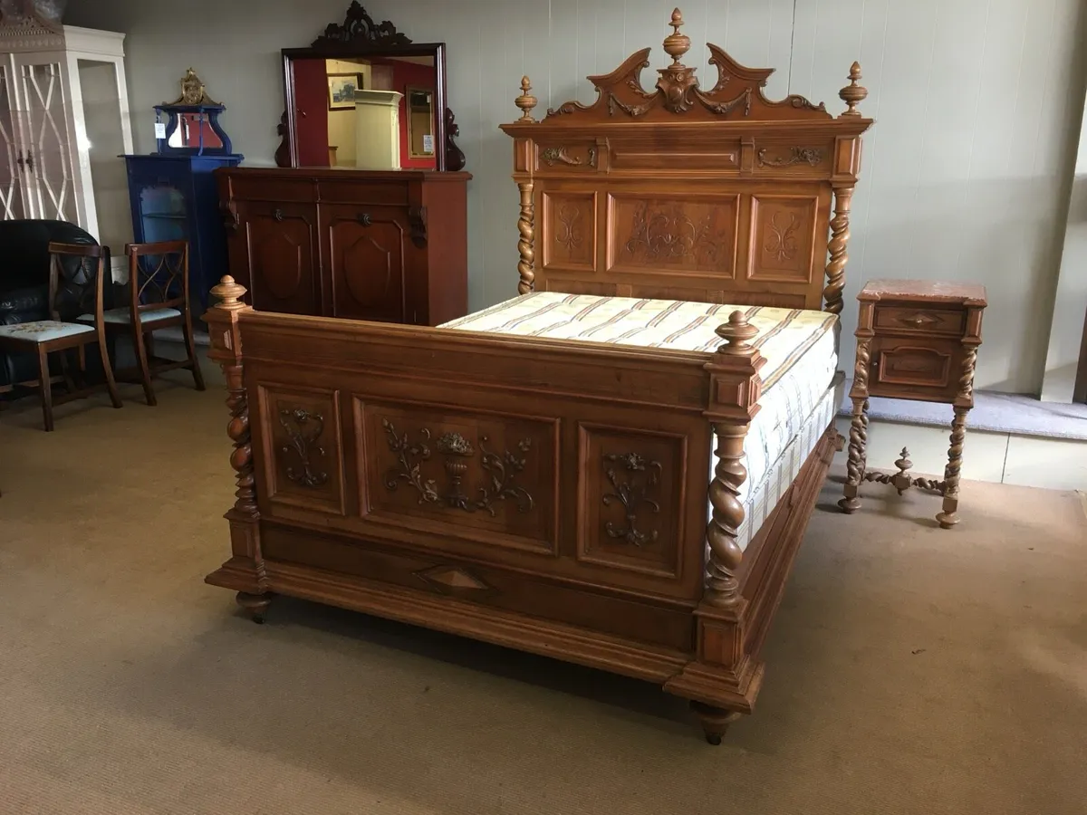 French Antique Walnut Bed Set - Image 1