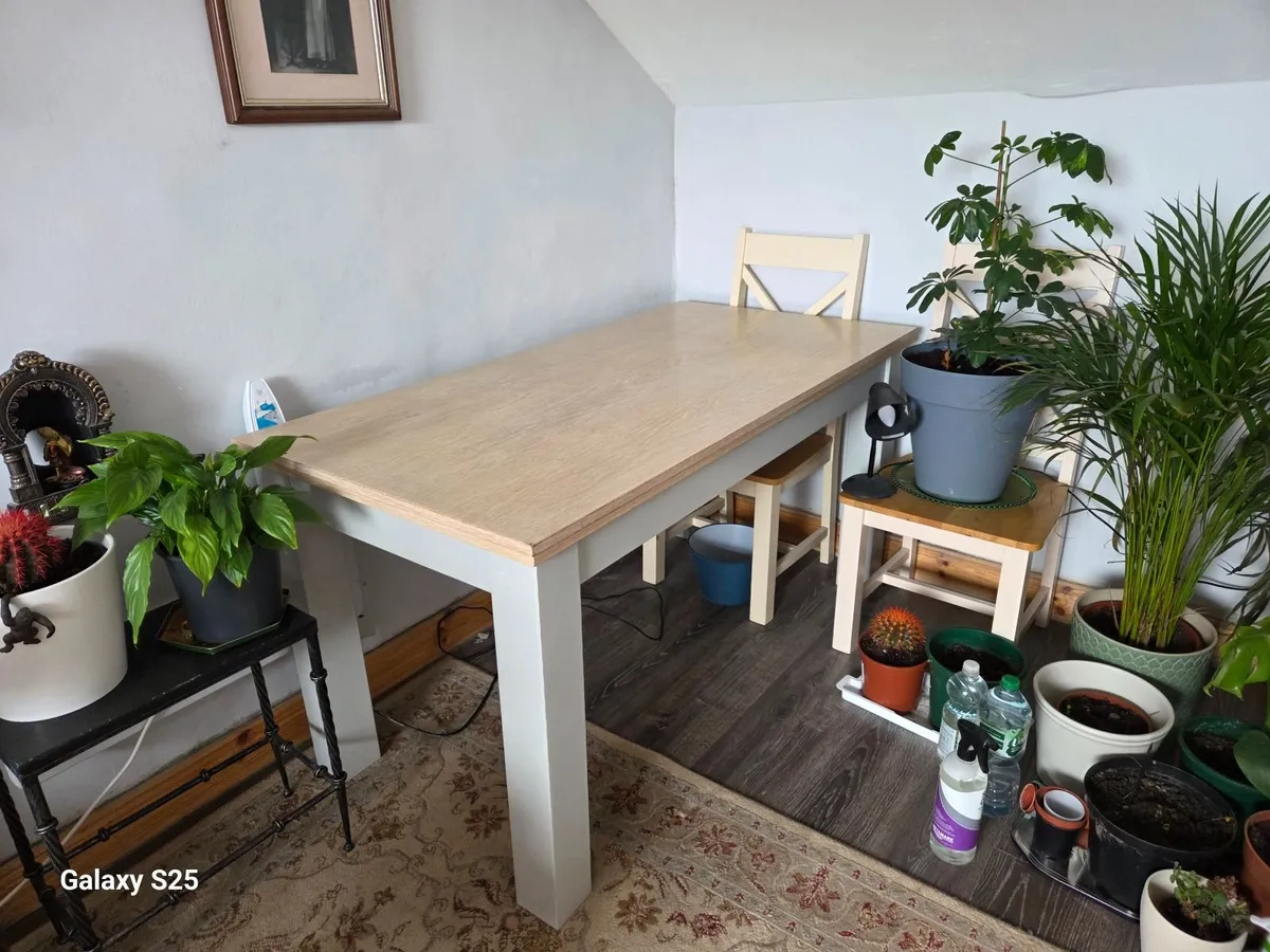 Kitchen table and 4 chairs €110 + oil tank and 2 f - Image 2