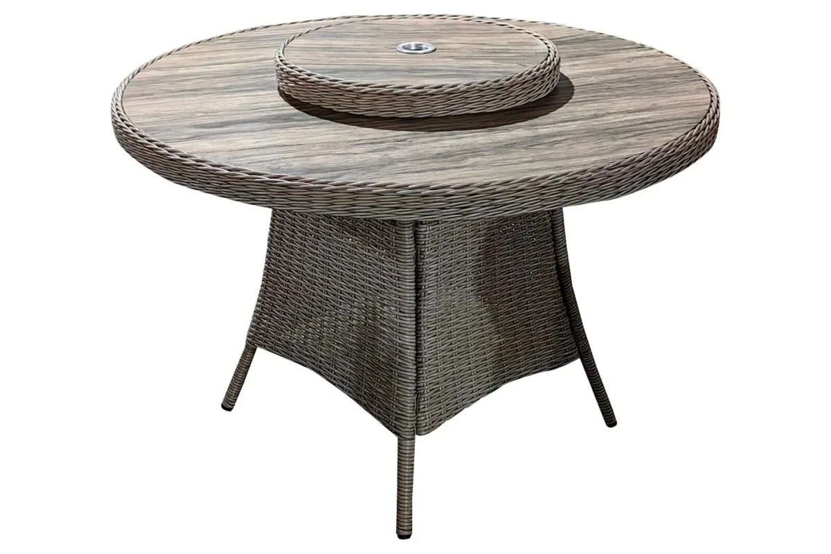 Luxury 4-Seater Round Rattan Garden Dining Set - Image 3