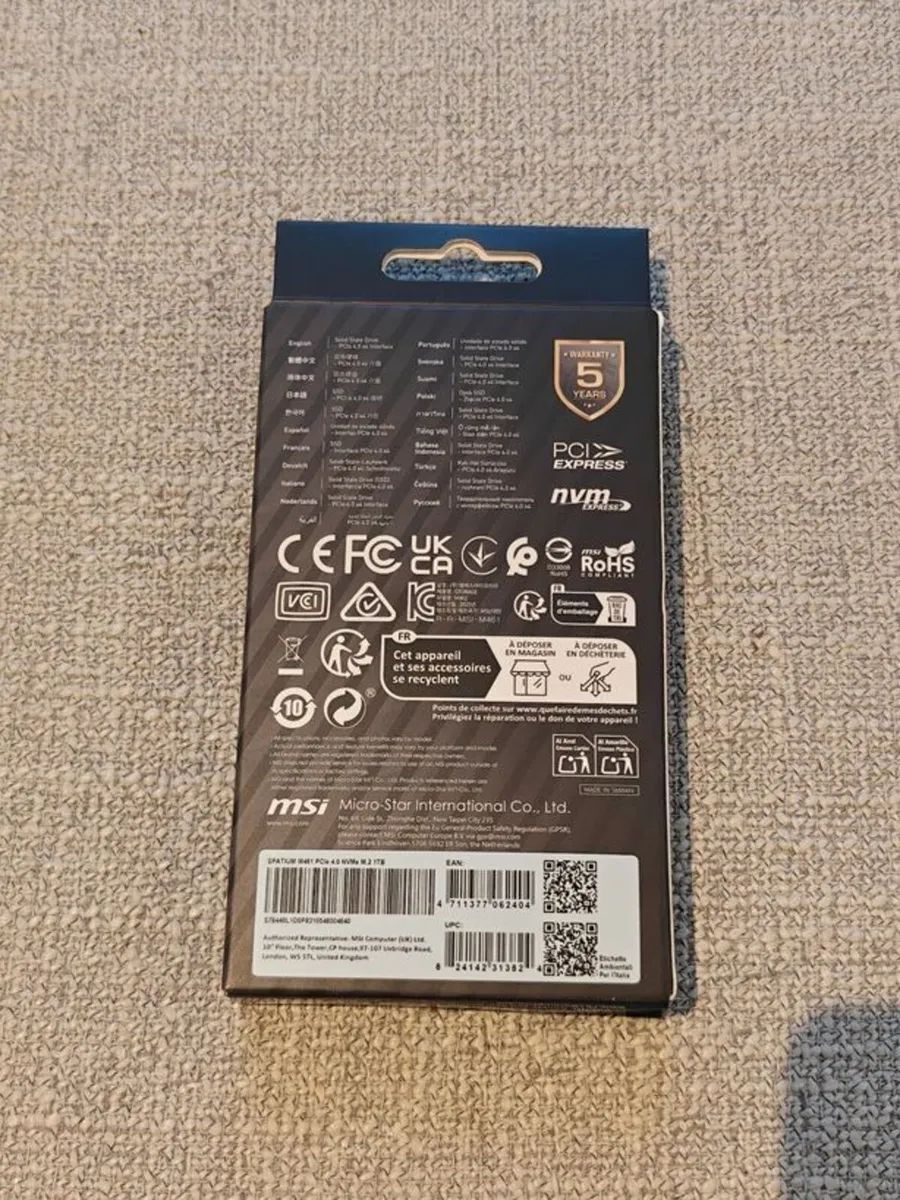 New 1TB MSI NVMe M.2 Spatium M461 SSD - Image 3