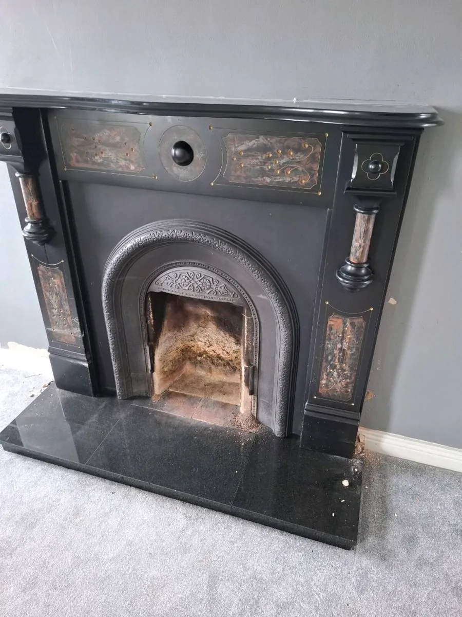 Marble Fireplace with cast insert. - Image 2